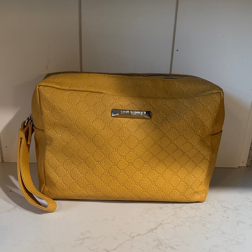 Steve Madden Mustard Gold Cosmetic Bag